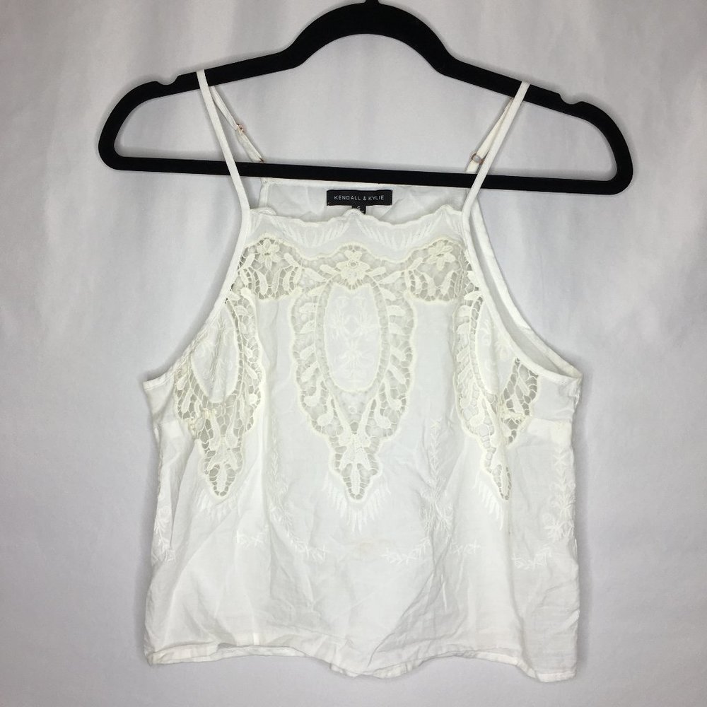 Kendall & Kylie lace inset cropped cami tank size S AQ20